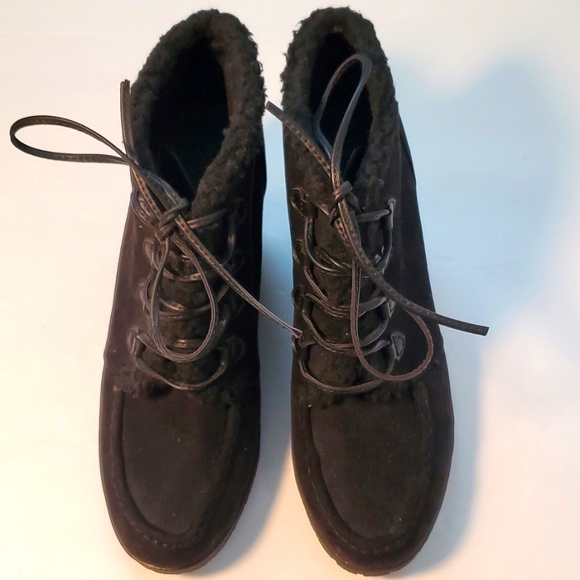 Rampage Lace-up Black Wedge Booties | Size 9.5 - Picture 4 of 4